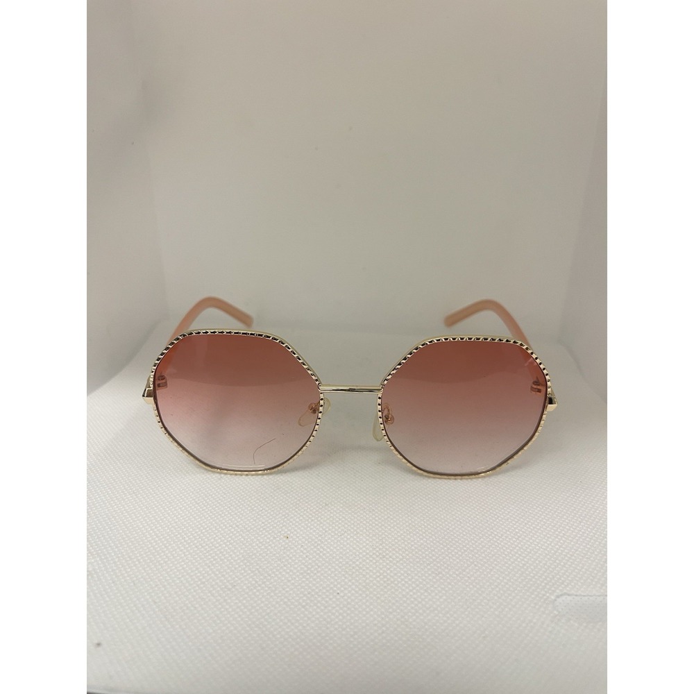 Oval Pink Tone Rhinestone Sunglasses Goldtone Frames D7β